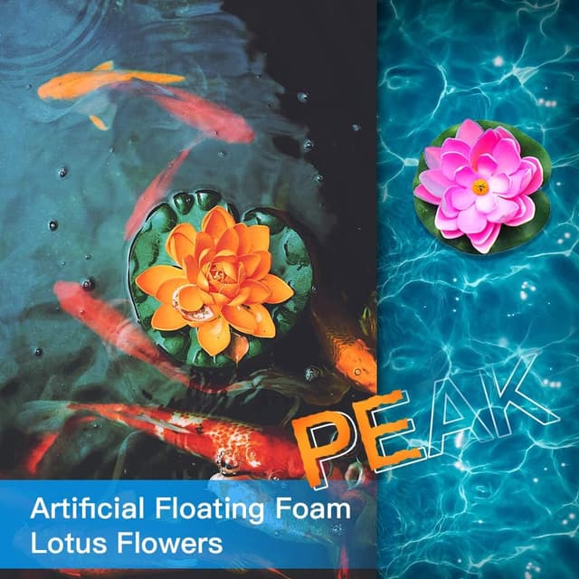 Detalle 2 de Doafoce PEAK-EU 5 pcs Artificial Foam Lotus for Garden Ponds, Aquariums & Fountains