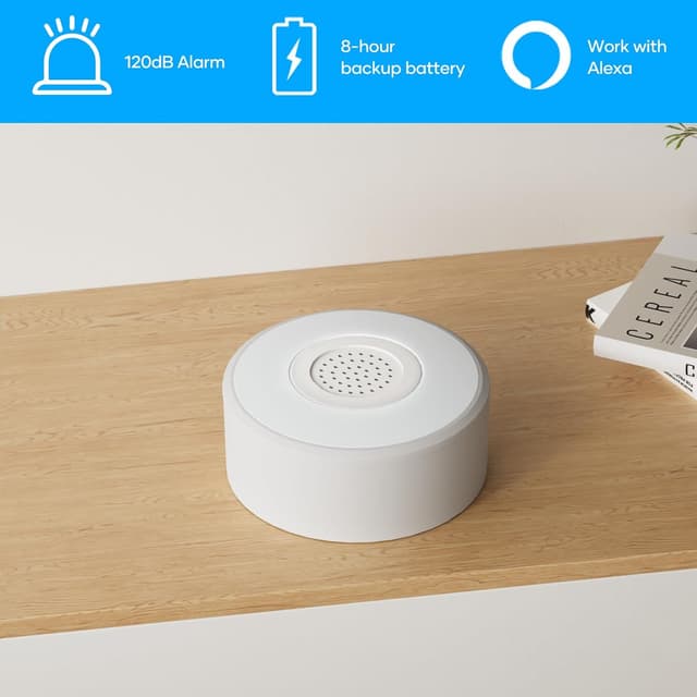 Detalle de AGSHOME allarme casa senza fili con sirena, 5 sensori e 2 telecomandi, via app (compatibile Alexa)