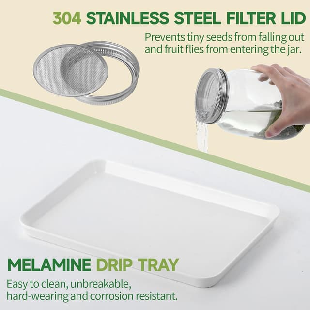 Thumbnail 2 de Sprossenglas Set 2er 1000 ml Keimglas