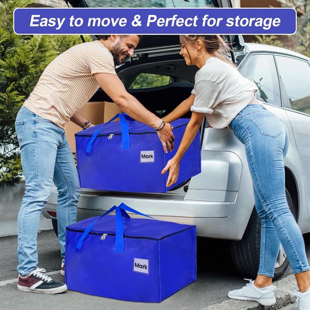 Detalle de Lot de 8 sacs de rangement vêtements ZFWDSY (93 L) : alternative aux cartons de déménagement