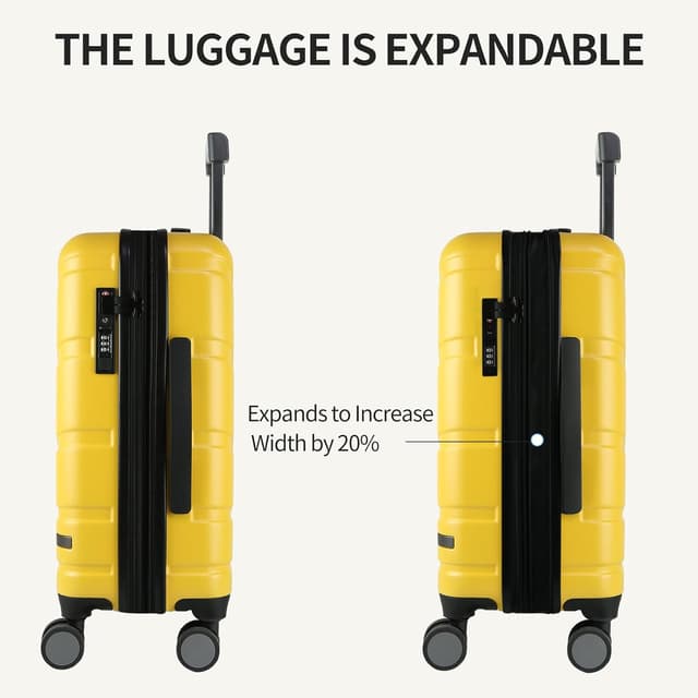 Detalle de VANKEAN 20 inch rolling laptop bag trolley suitcase with wheels (waterproof) – Yellow