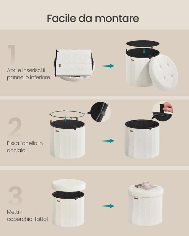 Thumbnail 5 de SONGMICS MAZIE Pouf contenitore 65 L