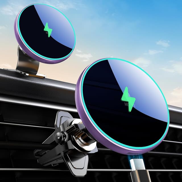 Thumbnail 6 de MOKPR MagSafe Autohalterung mit Ladefunktion (15 W) für iPhone im Auto – inkl. Lüftung-/Armaturenbrett-Halterung, Typ-C-Kabel