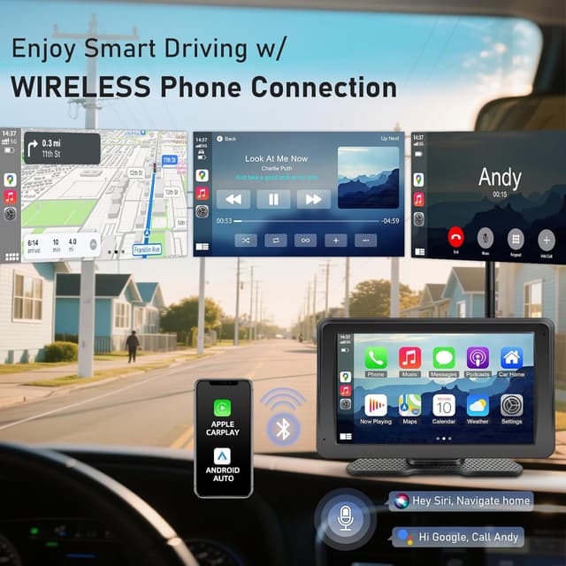 Thumbnail 4 de URVOLAX Rückfahrkamera Kabellos 7 Zoll CarPlay