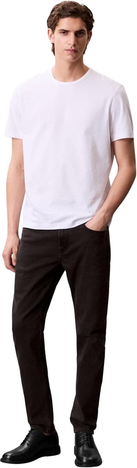 Detalle 1 de Calvin Klein Men’s Black Oil Slick Slim Tapered Fit Jeans