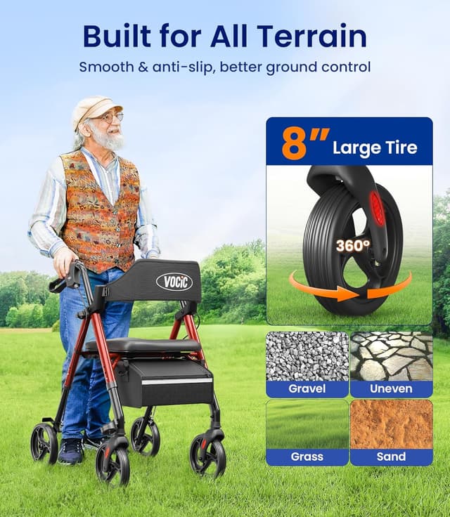 Thumbnail 3 de VOCIC Rollator Walker with 20cm Wheels