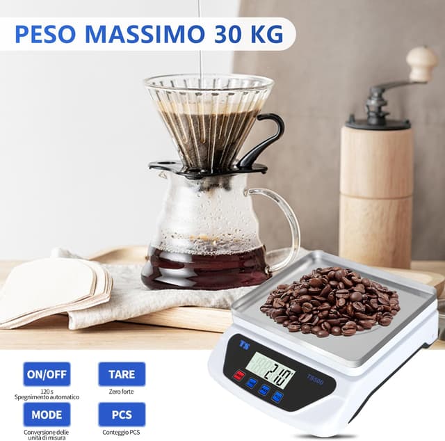 Detalle 2 de LAIJIANG balance de cuisine numérique 30 kg avec affichage LCD 6 unités