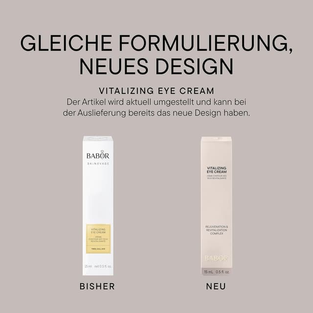 Detalle 1 de BABOR Vitalizing Eye Cream für müde Haut – belebende Augenpflege mit Koffein, Grüntee & Granatapfel (vegan, 15 ml)