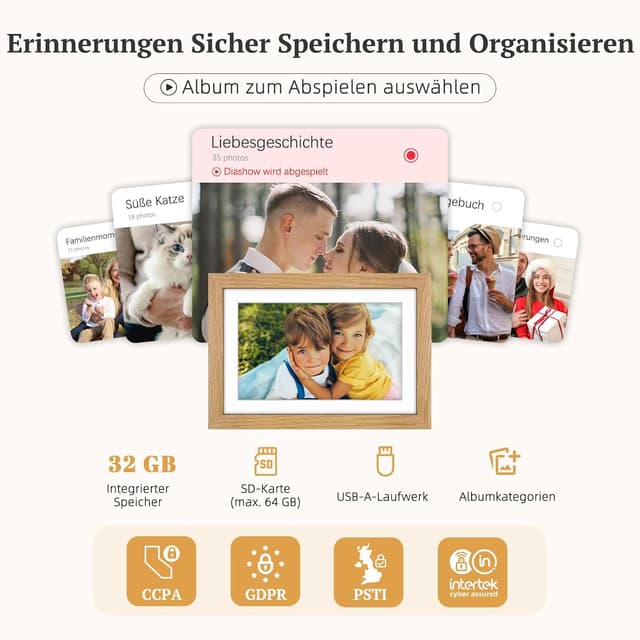 Detalle 2 de Digitaler Bilderrahmen 10,1" 32 GB 🌄