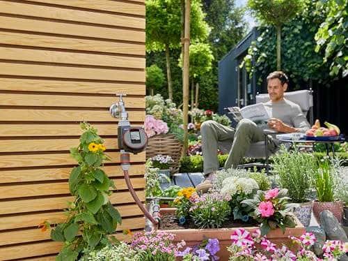 Detalle de Gardena Programador de riego Flex para riego automático en terraza y balcón (función Water Now) negro/gris/naranja