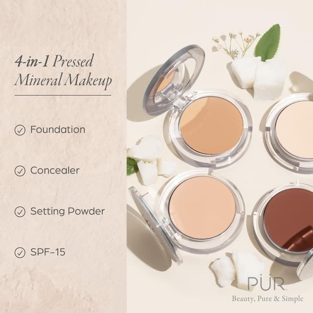 Thumbnail 1 de PÜR MINERALS 4-in-1 Pressed Mineral Foundation SPF 15 💄