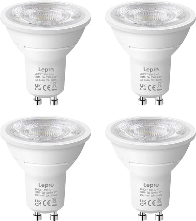 Detalle de GU10 LED Warmweiß 6 W, 4er Set
