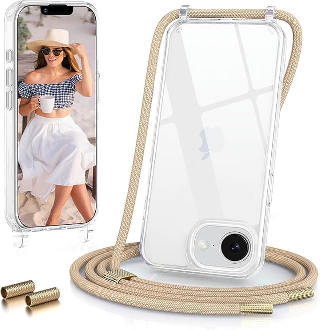 Imagen de GOODVISH Funda Transparente con Cuerda para iPhone 16e y SE4 en OfertitasTOP