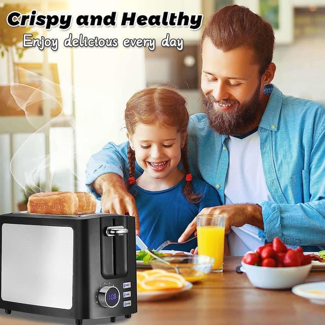 Thumbnail 6 de Toaster 2 Slice Wide Slot Toaster with LCD Timer ๐
