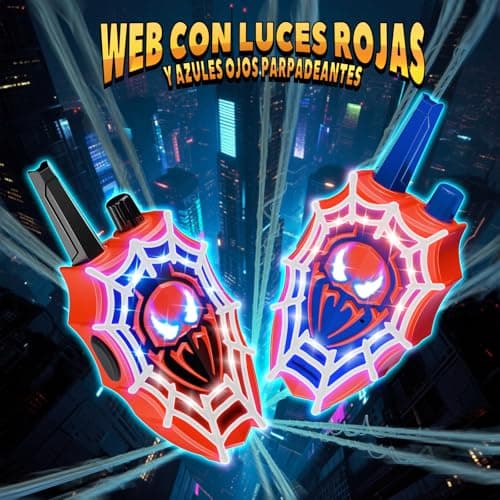 Detalle 2 de Mirthigig Walkie Talkies para niños con luces rojas/azules y ojos intermitentes (pack de 2) hasta 600 m