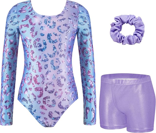 Detalle 2 de Arshiner Justaucorps fille pailleté, 3 pièces