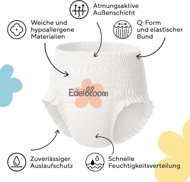 Thumbnail 1 de Edelbloom Premium 48 Windelhöschen Größe 4