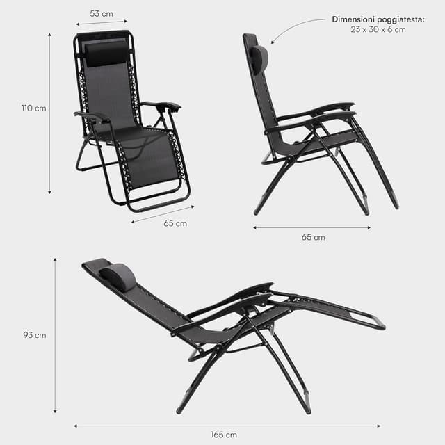 Thumbnail 2 de Baroni Home Sedia Sdraio 165x65x93 cm