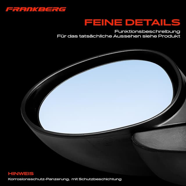Detalle de Frankberg manuell Seilzug-Außenspiegel links (konvex) – für C1/107/Aygo, manuell einklappbar