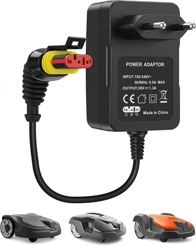 Detalle de Binamao Adaptateur secteur 28V 1,3A pour chargeur de tondeuse robot Husqvarna Automower & Gardena (compatible 5931636-01)