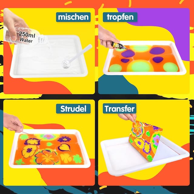 Detalle de Coodoo Wassermarmorierung – Kunstset Mädchen, Jungen