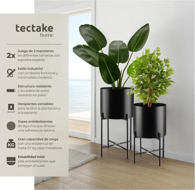 Thumbnail 1 de tectake® Maceteros Decorativos Set de 2 20 kg