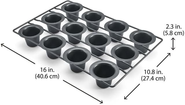 Detalle 2 de Chicago Metallic 26121 Professional 12-Cup Non-Stick Mini Popover Pan (16-Inch-by-10.75-Inch)