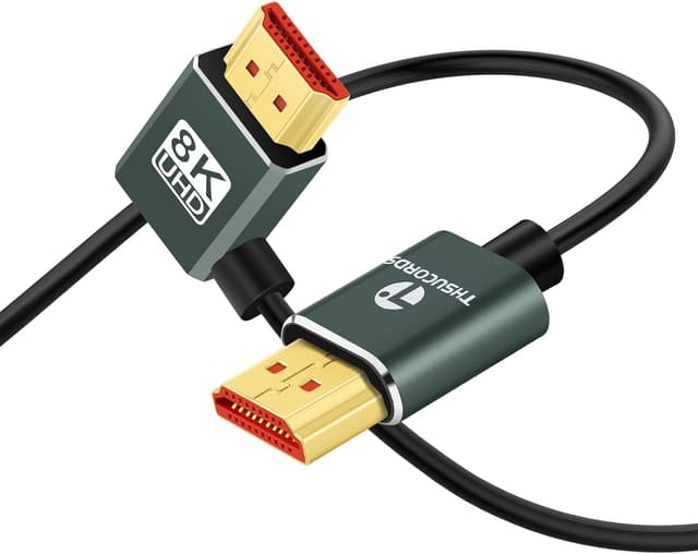 Detalle de Ultradünnes 8K HDMI Winkelkabel 2.1 von Thsucords (90°, 0,5 m) für PS5, Roku TV & 4K@120 Hz
