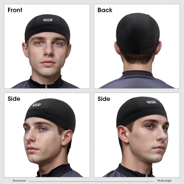 Detalle de THINDUST 3-Pack Breathable Mesh Skull Caps for Helmet Liners (Quick-Dry Cycling Beanies)