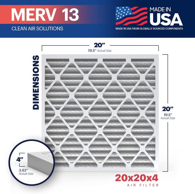 Detalle 2 de BNX MERV 13 Electrostatic Pleated Air Filter 20x20x4