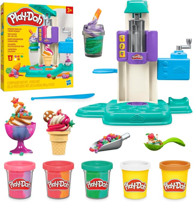 Detalle de Play-Doh Rainbow Swirl Ice Cream Playset 🍨