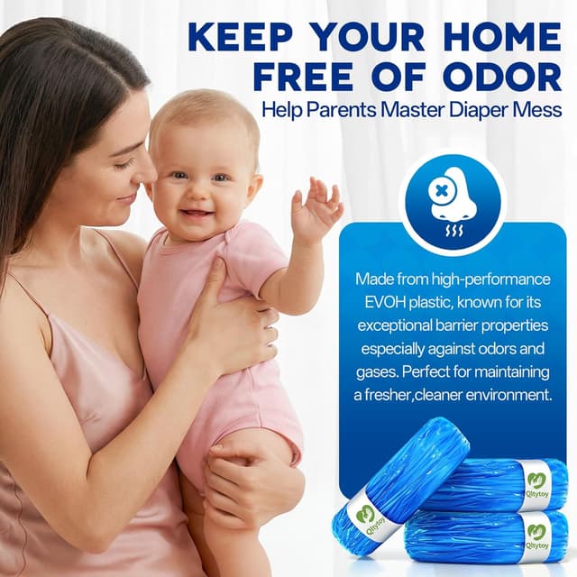 Detalle de 8 Pack Nappy Bin Refills (10M Extra Long) with Lavender Scent – Compatible with Tommee Tippee Sangenic & Sangenic-style systems