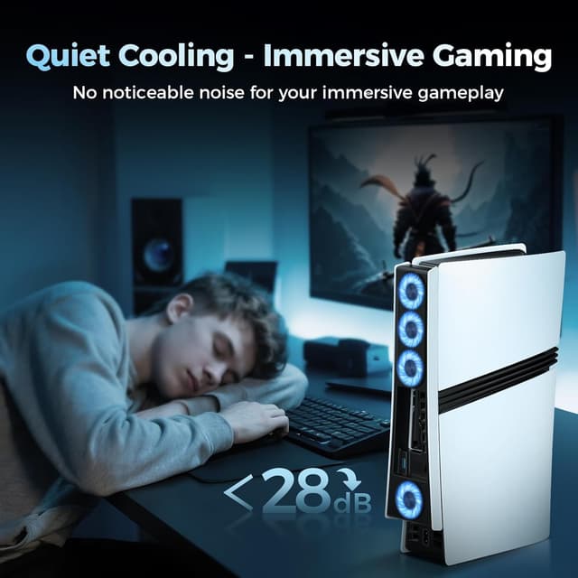 Thumbnail 4 de 4 Cooling Fan for PS5 Pro Accessories – Upgraded quiet cooler fans with adjustable speed and USB port (PS5 Pro only)