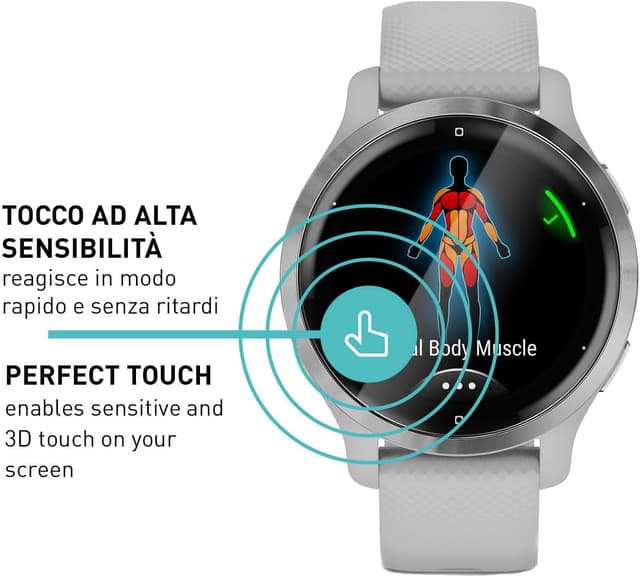 Detalle de smartect Pellicola Protettiva TPU trasparente (3 pezzi) per Garmin Venu 2