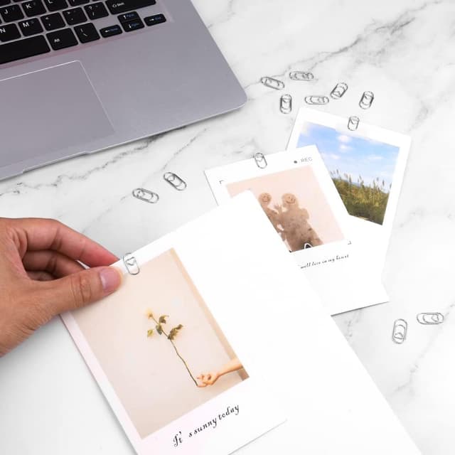 Detalle de Vicloon Trombones de bureau en métal – 130 pièces au design cœur, anti-rouille