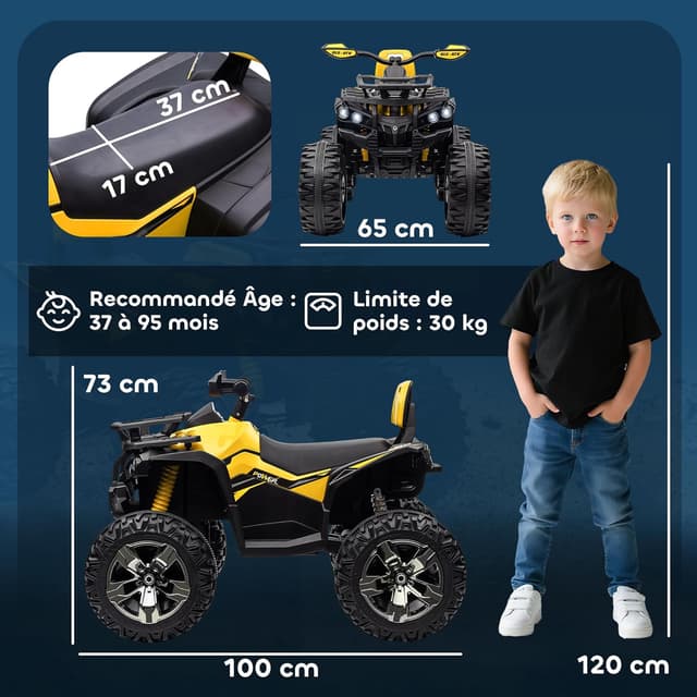 Thumbnail 6 de HOMCOM Quad Buggy Électrique Enfant 12 V 8 km/h