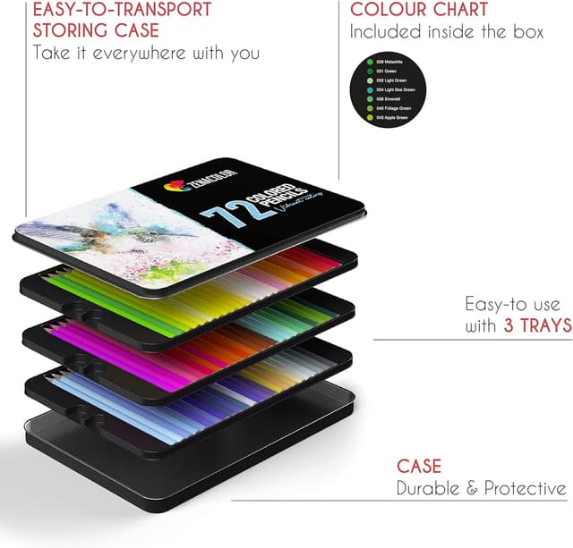 Thumbnail 5 de Zenacolor 72 Colouring Pencils Metal Box 72