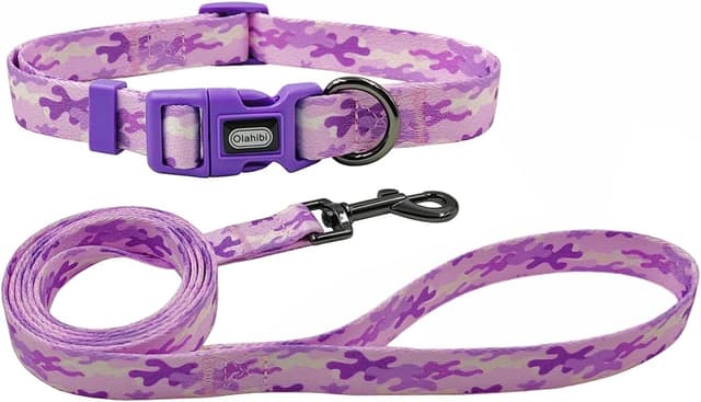 Imagen de Olahibi Camouflage Dog Collar and Leash (Large) en OfertitasTOP