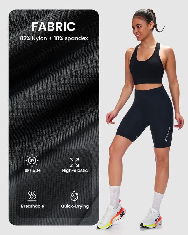 Detalle 2 de Sportneer Women’s Padded Cycling Shorts with 4D Seat Pad & Anti-Slip Silicone Bands