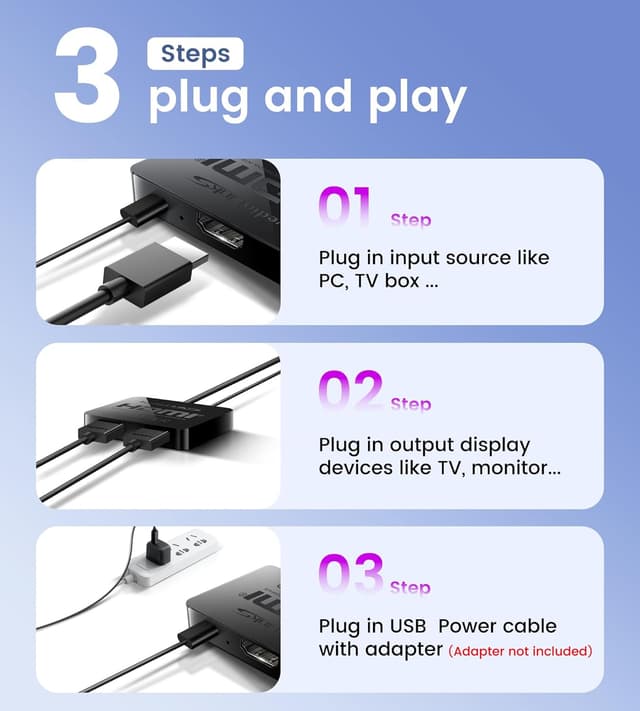 Detalle de Avedio Links HDMI Splitter 1 in 2 Out (4K, 3D, Audio & Video parallel) – nur Spiegelbetrieb, nicht für Extended Mode