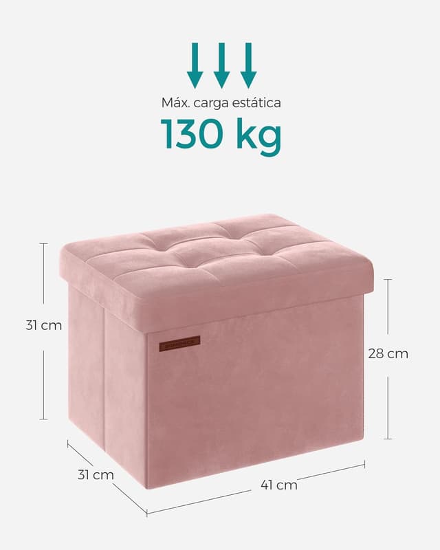 Detalle de SONGMICS Puff Almacenaje 31 x 41 cm 32L