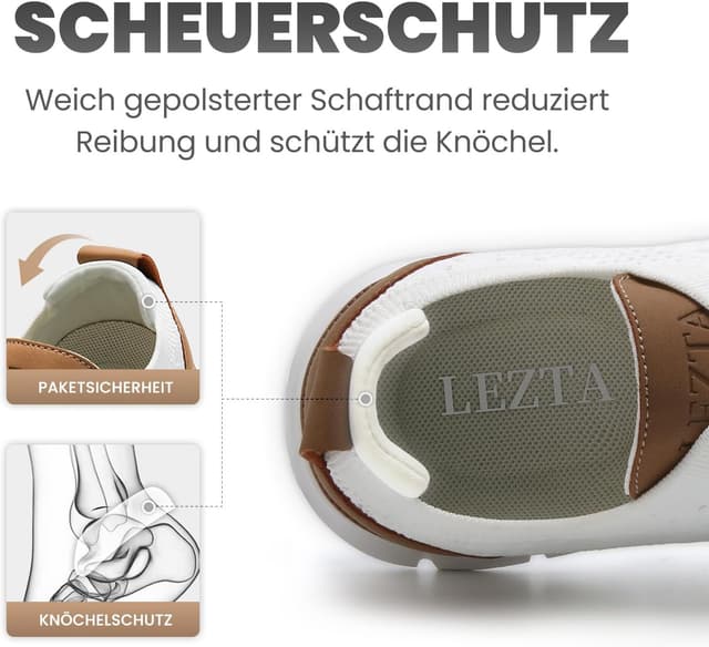 Detalle 2 de LEZTA Herren Anzugschuhe Sneaker (Oxford-Style) – atmungsaktive Mesh-/Strick-Oberfläche, rutschfest