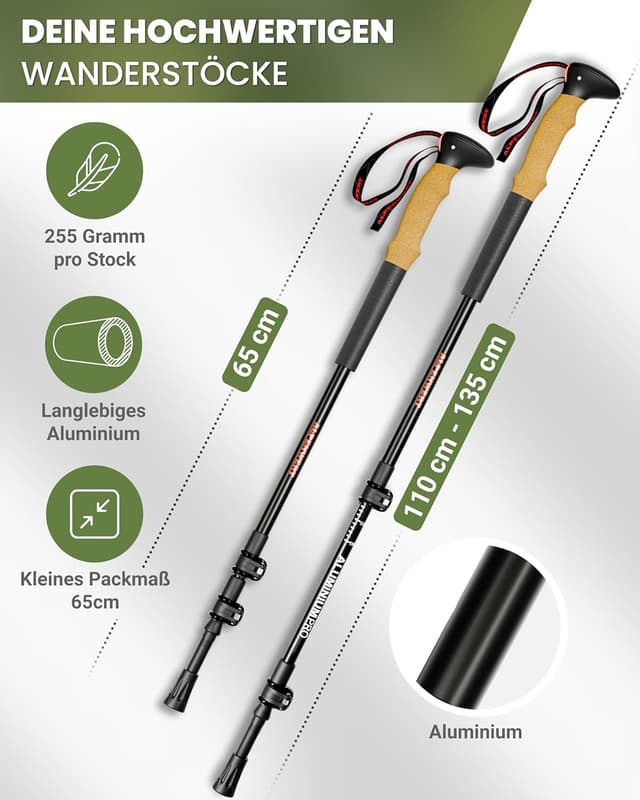 Detalle de ALPENWERT Wanderstöcke 255 g