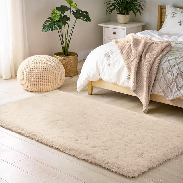 Imagen de BEIMO Tapis Shaggy Blanc Neige 60x120cm 🏠en OfertitasTOP