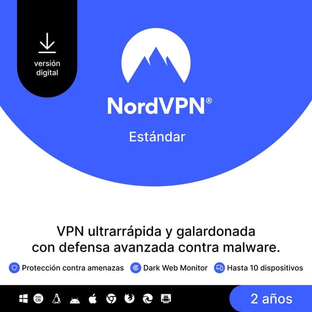 Thumbnail 6 de NordVPN Estándar, 10 dispositivos, 1 Año, VPN y Ciberseguridad, Código Digital