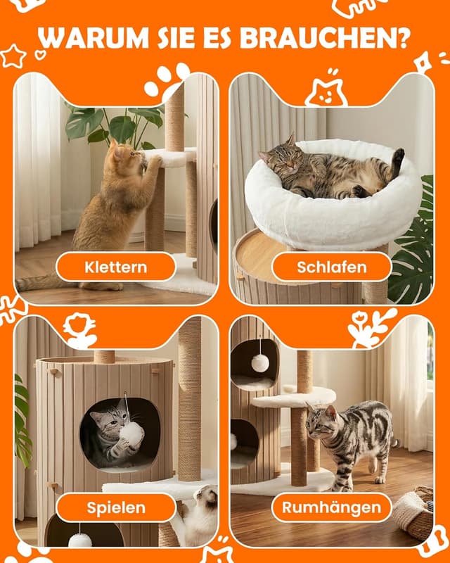 Thumbnail 4 de Luxus Kratzbaum mit 2-stöckiger Kratztonne