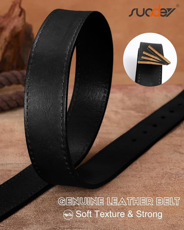 Thumbnail 3 de SUOSDEY Damen Echtem Ledergürtel 3,3 cm