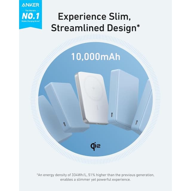 Detalle 2 de Anker MagGo Powerbank 10000mAh Magnética Qi2 Ultra Slim ⚡
