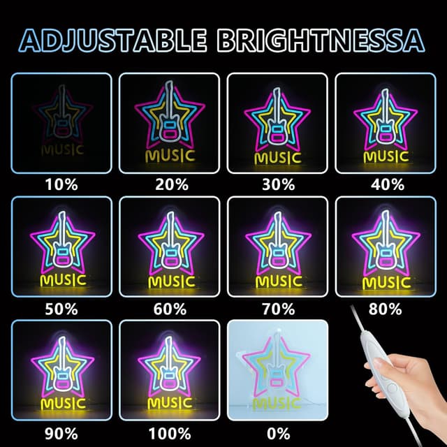 Thumbnail 4 de DWOOKE Guitar Neon Sign LED 11.6 x 14.5 in