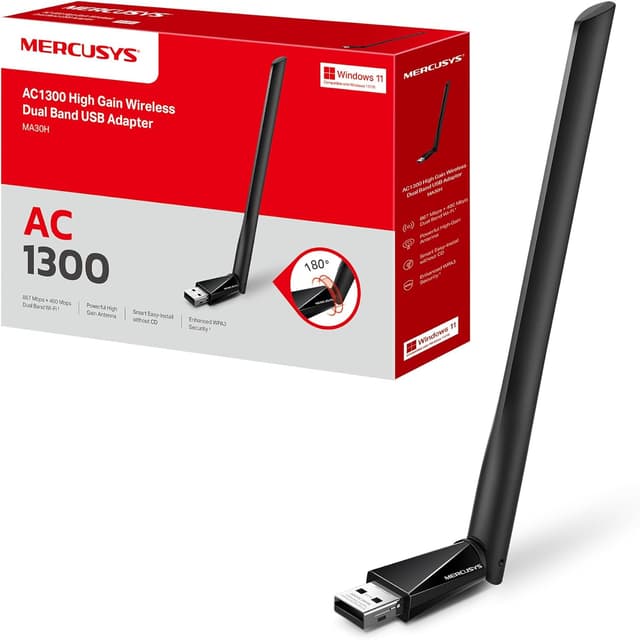 Detalle de MERCUSYS MA30H Chiavetta WiFi AC1300 867+400 Mbps